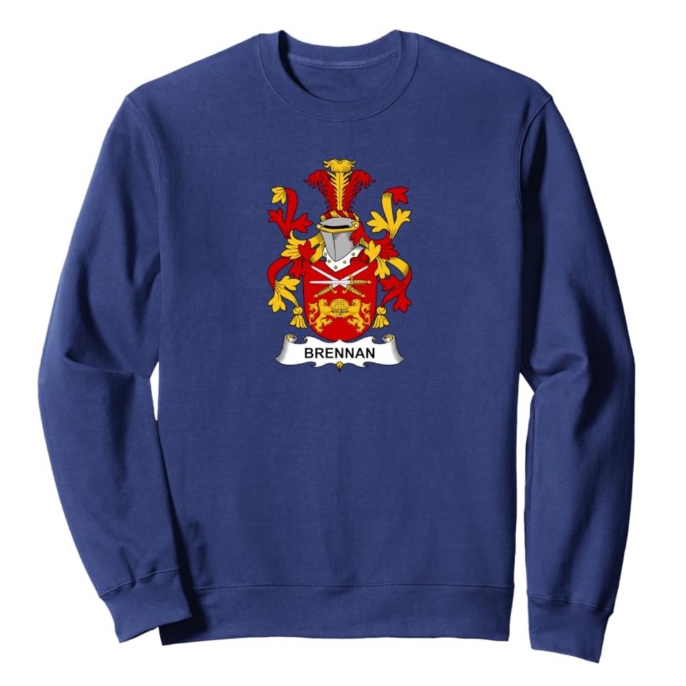 Brennan Family Crest Navy Crewneck Sweater Unisex Size M